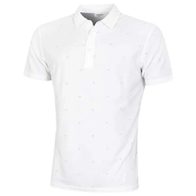 Image of Calvin Klein Mens Monogram Polo Shirt White L