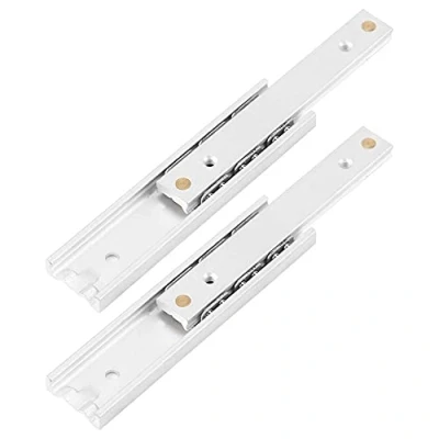 Image of Fdit 2 pcs Aluminum Alloy Heavy Runners Ball Bearing Drawer Slides Rail Telescopic Durable Smooth Slideway for Cabinet(100mm)