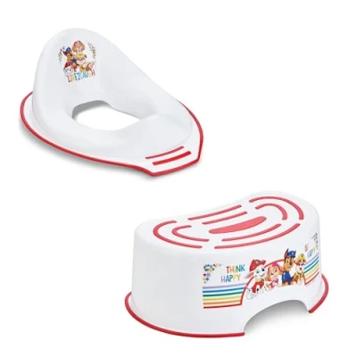 Image of Nickelodeon Paw Patrol Toilet Training Seat Bundled with Step Stool Non Slip Feet