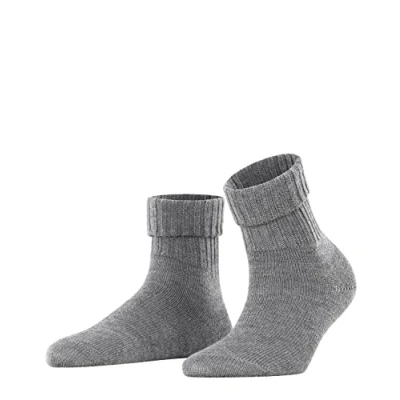 Image of Women&#039;s 1 Pair Burlington Plymouth Virgin Wool Turn Over Top Socks Light Grey 3.5 7 Ladies