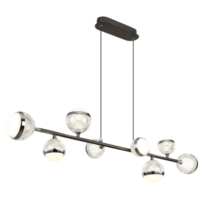 Image of Untsy Bar Pendant Ceiling Light Titanium Color Brushed 8x LED Dimmable 2700 6000K Remote Control