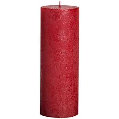 Image of Bolsius Tall Textured Pillar Candle in &quot;Metallic Red&quot;