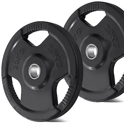 Image of KK Weight Plates 2 inch hold cast iron Barbell Set Disc Pair For Women &amp; Men Home Gym Strength Training Weightlifting Workout (2 x 20KG)