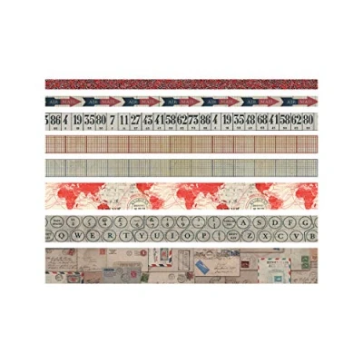 Image of Tim Holtz Design Postal Tape, Multi Colour,4.1 x 4.1 13.3 cm