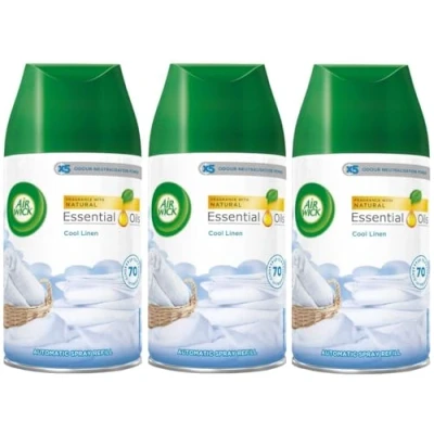 Image of Airwick Freshmatic Max Crisp Linen &amp; Lilac Automatic Refill, 250 ml, Pack of 3, Various