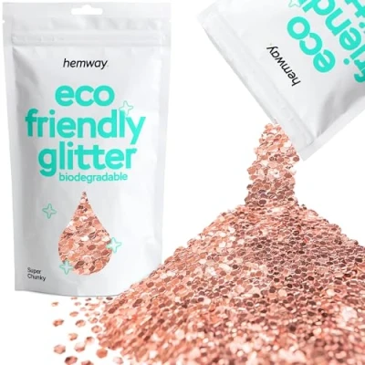 Image of Biodegradable Glitter Rose Gold Eco Friendly Plant Based Bio Super Chunky for Face Body Hair Craft Resin Festival Makeup Eyeshadow 100g / 3.5oz