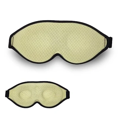 Image of 3D Sleep Mask, 100% Blackout Contoured Eye Comfortable &amp; Super Soft Sleeping Mask with Adjustable Straps for Women, Men, Travel Yoga Naps (Avocado Green)