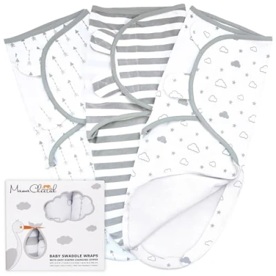 Image of Mama Cheetah Preemie Swaddle Sack, Organic Sleep Sacks for Preemies, Blanket Wrap, Easy Swaddles Premature Baby Girl 4 7 lbs, Newborn Essentials, 3 Pack, Cotton