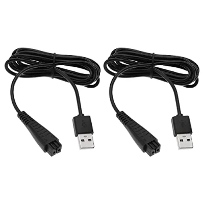 Image of EMSea 2Pcs Portable USB Shaver Epilator Charging Cable Replacement Compatible with Panasonic ES LA63 LA93 RE7 51 59 RE740 RE768 REGC20 5.4V 1.25A