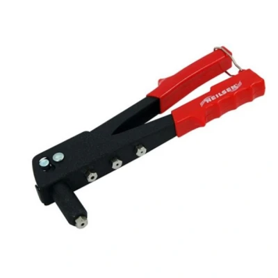 Image of Hand Riveter Gun With 4 Riveting Heads, Spanner And 60 Rivets in Assorted Sizes