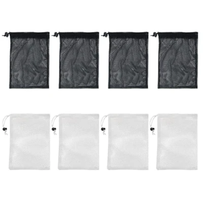 Image of 8 Pieces Drawstring Mesh Bag, Polyester Portable Storage Laundry Large Capacity Bag