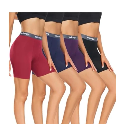 Image of wirarpa Women&#039;s Modal Boxer Briefs Anti Chafing Shorts Ultra Soft Boyshorts for Under Dress 4 Pack Multicolor Size 3XL