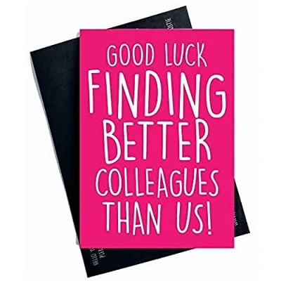 Image of Funny New Job Card, Coworker Leaving, Good Luck, Congrats Colleague Leaving Goodbye Card Joke, Banter Office PC438