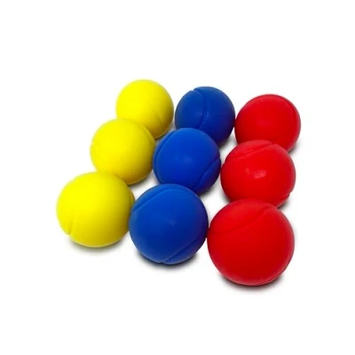 Image of E Deals 70mm Foam Tennis Balls Pack of 9 Assorted Colours