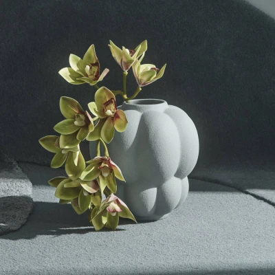 Image of AYTM Uva vase, ceramic, green, Ø 26 cm, grape shape