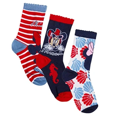 Image of Minnie Mouse Socks Red EU 31 34 (Pack of 3)
