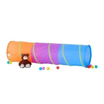 Image of Relaxdays Play Tunnel for Kids, Colourful Crawling Toy Boys and Girls, Robust Pop Up Tent, Bright