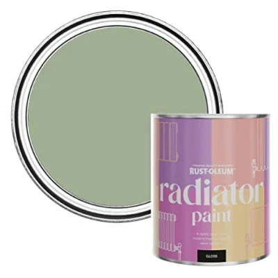 Image of Rust Oleum Green Heat Resistant Radiator Paint in Gloss Finish Bramwell 750ml