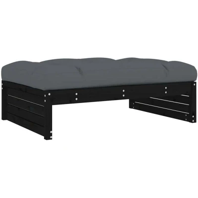 Image of vidaXL Garden Footstool Black 120x80 cm Solid Wood Pine