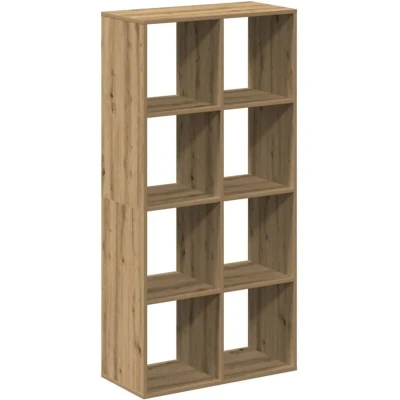 Image of vidaXL Room Divider Bookcase Artisan Oak Engineered Wood 69.5x29x137.5 cm 8 Cubical Compartments