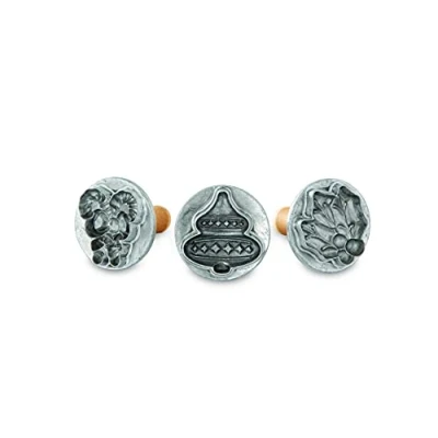 Image of Nordic Ware Holiday 3D Cut Out Cookie Stamps (Set of 3), Sturdy Cast Aluminium Stamp Set, Press Set Made in The USA, and Durable Biscuit Maker 01233