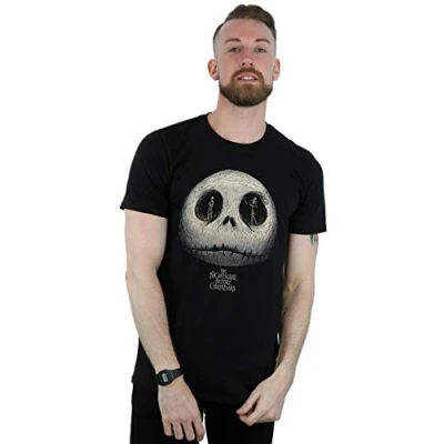 Image of Disney Men&#039;s Nightmare Before Christmas Jack&#039;s Eyes T Shirt Black Large