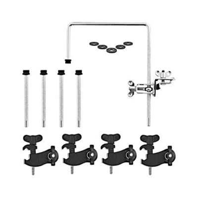 Image of Meinl Percussion Microphone Clamp Set Mounting for Drum Sets Steel, Black (MPMDS)