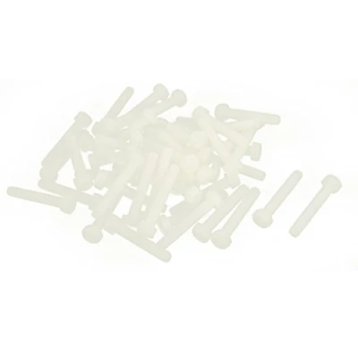 Image of Sourcingmap M5 x 30mm Full Thread 0.8mm Pitch Nylon Hex Head Cap Screw Bolt 50pcs