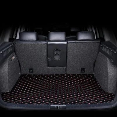 Image of MYYULONG Car Boot Liner Protector for Mazda 3 Hatchback BP 2019 2020 2021 2022 2023 2024, Waterproof Anti Slip Trunk Mats Leather Mats,Black Red