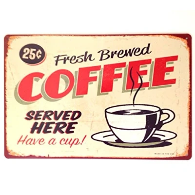 Image of Harrington Marley RETRO METAL WALL SIGN TIN PLAQUE VINTAGE SHABBY CHIC COFFEE KITCHEN LOUNGE BAR LIFE