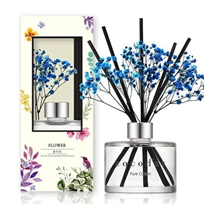 Image of Cocodor Preserved Real Flower Reed Diffuser/Pure Cotton/6.7oz(200ml)/Reed Diffuser Set, Oil &amp; Sticks, Home Decor Office Decor, Fragrance and Gifts