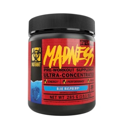 Image of Mutant Madness Original Pre Workout Powder High Intensity Workouts) 30 Serving 225 g (.83 lb) Blue Raspberry