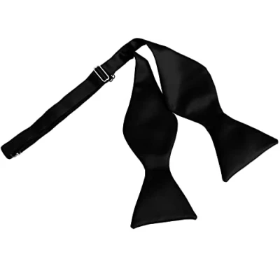 Image of Men&#039;s Italian Satin Self tie Bow Ties (Black)