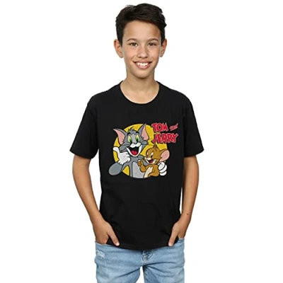 Image of Absolute Cult Tom and Jerry Boys Thumbs Up T Shirt Black 5 6 Years