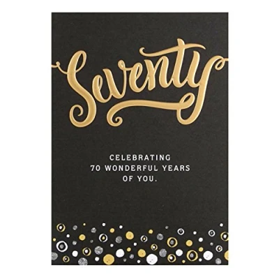 Image of Hallmark 70th Birthday Card &quot;Wonderful Years&quot; Medium