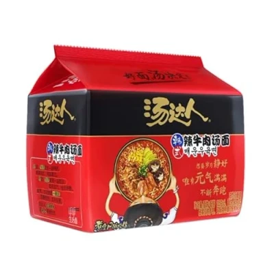 Image of Infinitely Great Home Decor Center 5PCS/Pack Tangdaren Chinese Food Snack Instant Noodles 汤达人（韩式辣牛肉面）