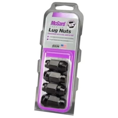 Image of MCGARD 64015 Black Bulge Cone Seat Style Lug Nuts (M12 x 1.5 Thread Size) Set of 4