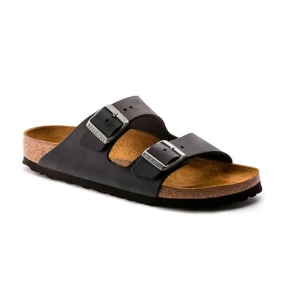 Image of BIRKENSTOCK Arizona, Unisex Casual, Black (with Brown Sole), 7.5 UK (41 EU)