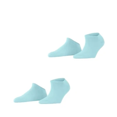 Image of ESPRIT Women&#039;s Uni 2 Pack W SN Cotton Low Cut Plain Pairs Trainer Socks, Blue (Barely 6588), 5.5 8