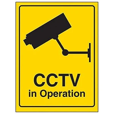 Image of V Safety CCTV Camera In Operation Sign 150mm x 200mm Rigid Plastic
