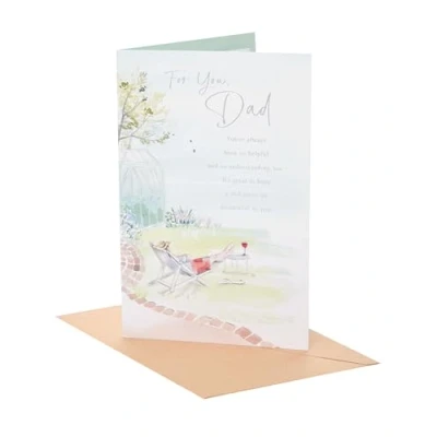 Image of UK Greetings Father&#039;s Day Card for Dad Dad, Grandad, Husband Him, Boys, Men Garden Relax Design With Envelope 149x229 mm