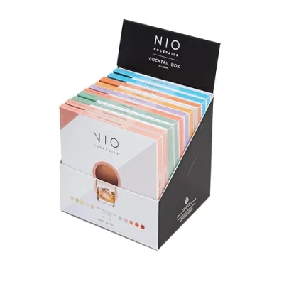 Image of NIO Cocktails Party and Drinks at Home Box, 10 x cl Pre Mixed, Ready to Serve (2 Negronis, 2 Cosmopolitans, Daiquiris, Margaritas, 1 Manhattan Gin Proved), Gift Pack, 100