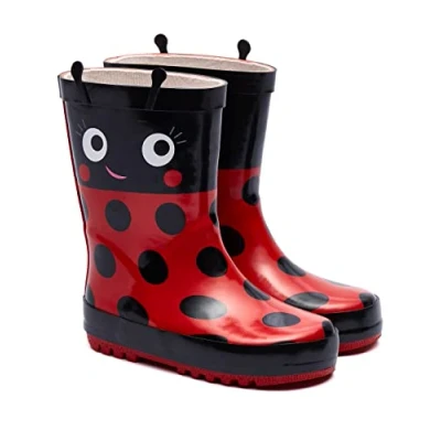 Image of Harry Bear Girls Ladybug Wellies Red Size 8
