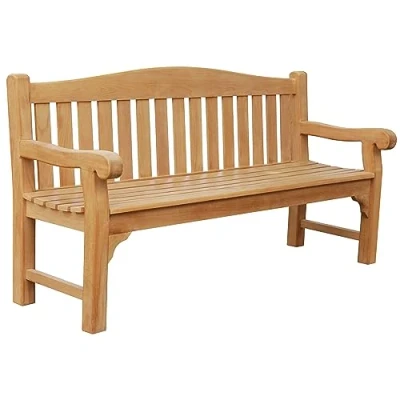 Image of BrackenStyle Oxford Teak Garden Bench 4 Person Park Seat Incredibly Durable Manufactured From Grade A Flat Packed Easy Construction
