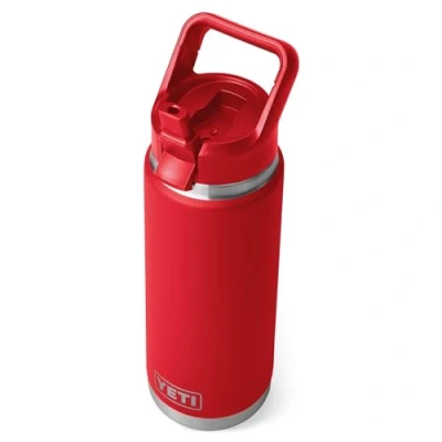 Image of YETI Rambler C Straw Bottle, Stainless Steel Vacuum Insulated Bottle with Cap, Rescue Red, 26 oz (769 ml)