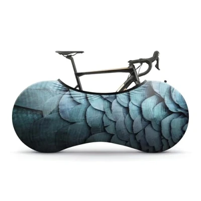 Image of Velo Sock Bicycle Indoor Cover for Storage and Transportation, Stretchy Dirt Proof Fabric, Bike Travel Protection Feathers