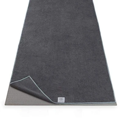 Image of Gaiam Yoga Mat Towel Microfiber Sized for Hot (68&quot; L x 24&quot; W), Folkstone Grey