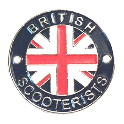 Image of Metal Enamel Pin Badge Brooch British Scooter Mod Vespa Lambretta Union Jack