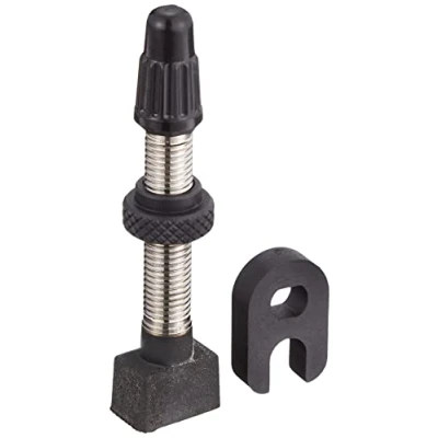 Image of Campagnolo 2 Way Fit Tubeless Valves, Silver/Black, Pair