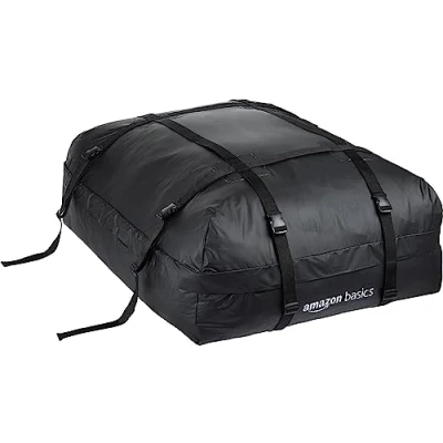 Image of Amazon Basics Rooftop Cargo Carrier Bag, Black, 424.8 litres, 15 cu. ft.